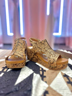 Isabella Floral Embossed Wedges