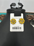 Yellow Floral Post Earrings