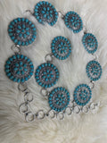 Turquoise Floral Concho Belt