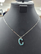 Turquoise Cluster Letter Necklace