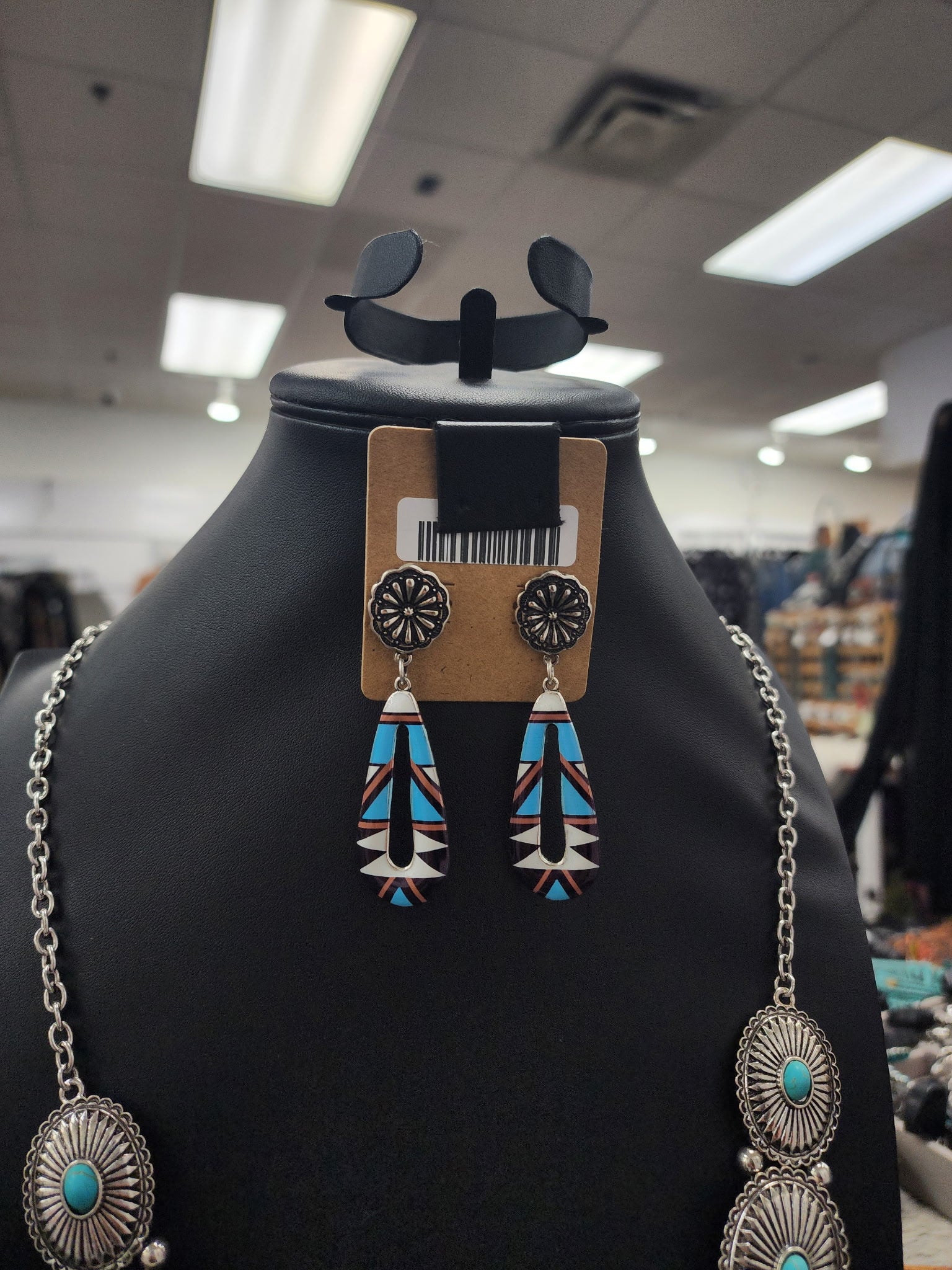 Asdzaa Style Concho Post Earrings