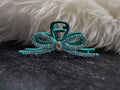 Turquoise Crystal Ribbon Hair Clip