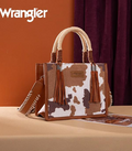 Wrangler Brown Cow Print Rope Mini Crossbody