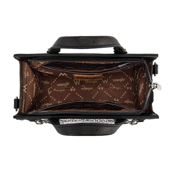 Wrangler Black Lace Tote Crossbody