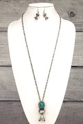 Turquoise Cluster Blossom Necklace