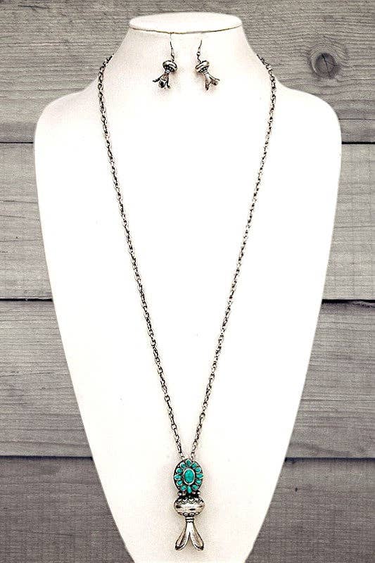 Turquoise Cluster Blossom Necklace