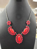Coral Natural Cluster Necklace
