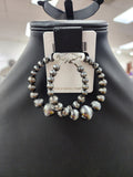 Pearl Hoop Post Clip Earrings