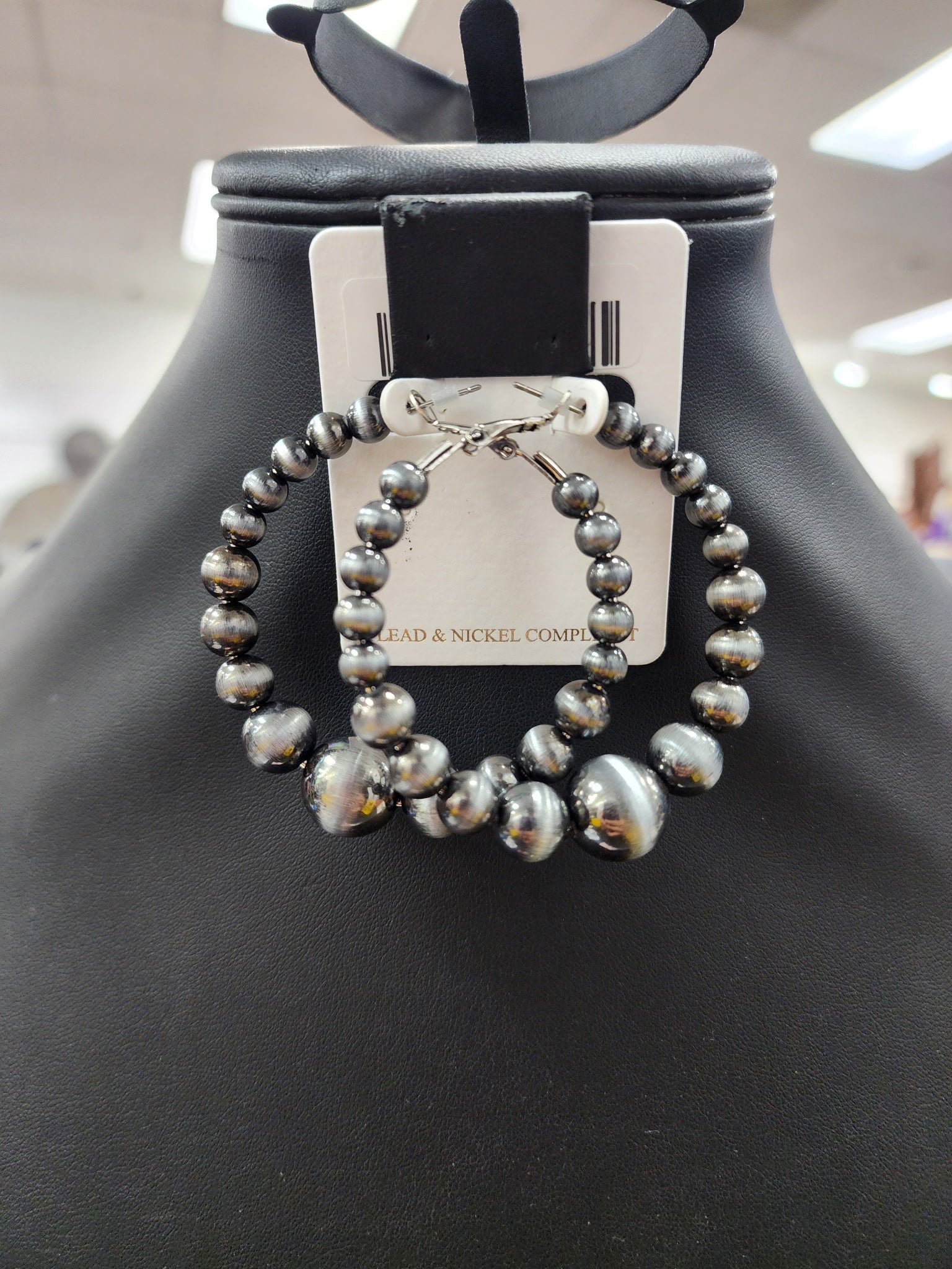 Pearl Hoop Post Clip Earrings