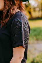 Sequins Horse Sleeve Blouse