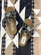 Betsy Black Concho Sandals