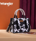 Wrangler Black Cow Print Rope Mini Crossbody