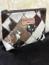 Load image into Gallery viewer, Brown Cowhide Make-Up Bag

