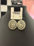 White Cluster Fishhook Earrings