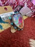 Crystal Turquoise Heart Cuff Ring