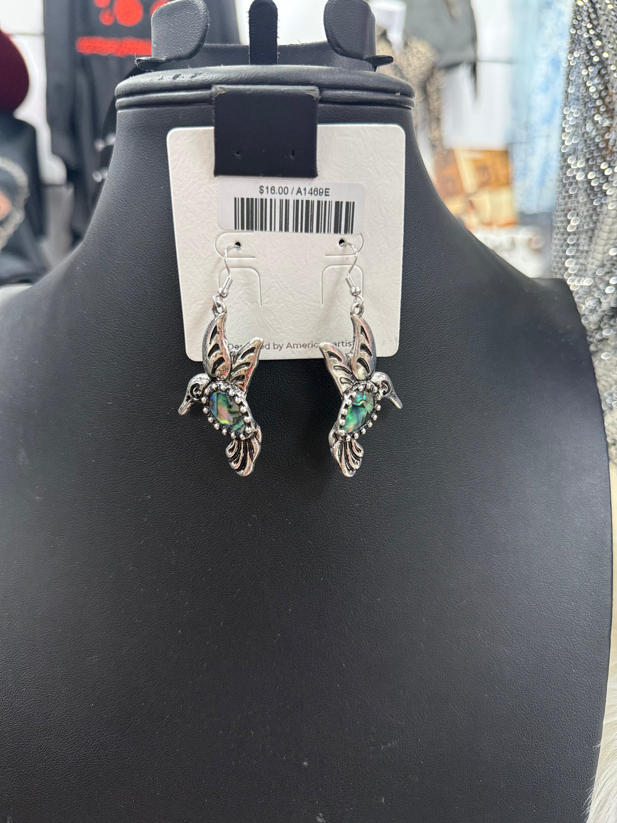 Turquoise Hummingbird Fishhook Earrings