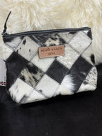 Black Cowhide Make-Up Bag