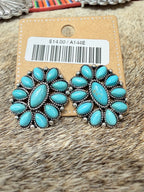 Turquoise Cluster Post Earrings