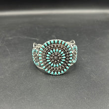 Load image into Gallery viewer, Turquoise Inspired Cluster Cuff Bracelet
