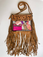 Hand Tooled Clear Purse Crossbody