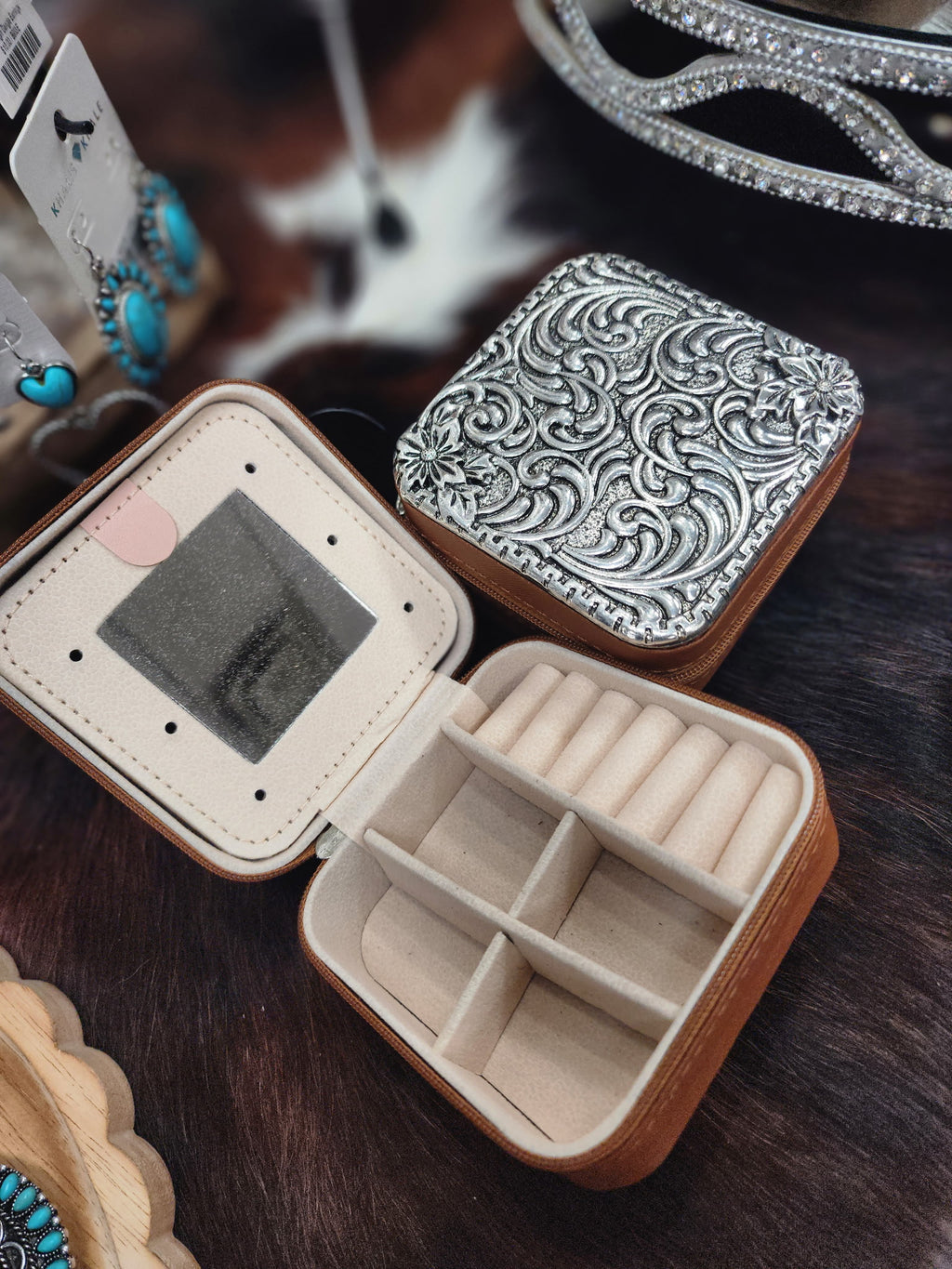Silver Scroll Jewelry Box
