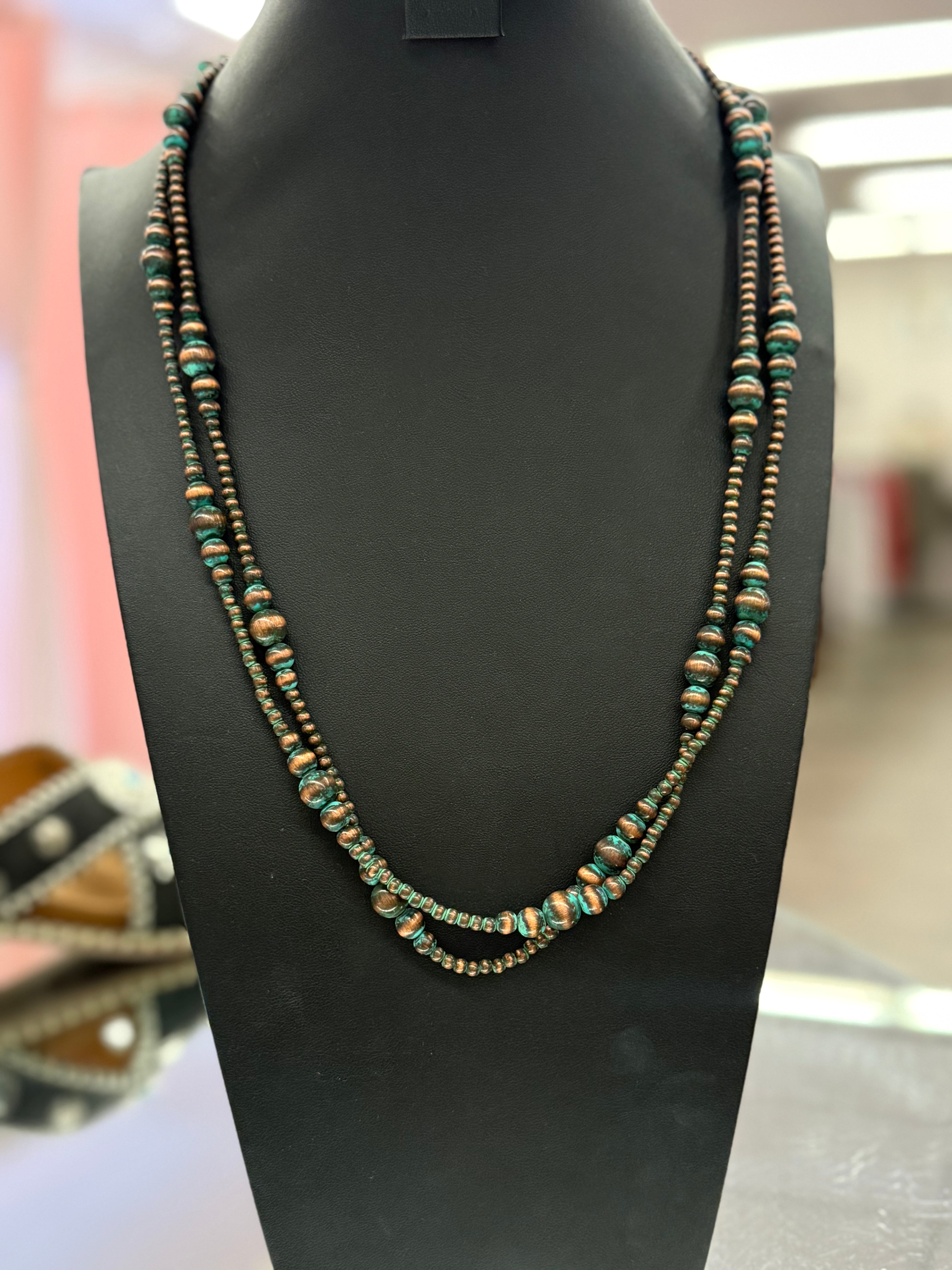 Patina Pearl Bead Necklace