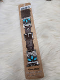 Turquoise Floral Boot Stitch Watch Band