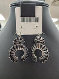 Black Floral Naja Fishhook Earrings