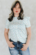 Mint Horse Puff Top