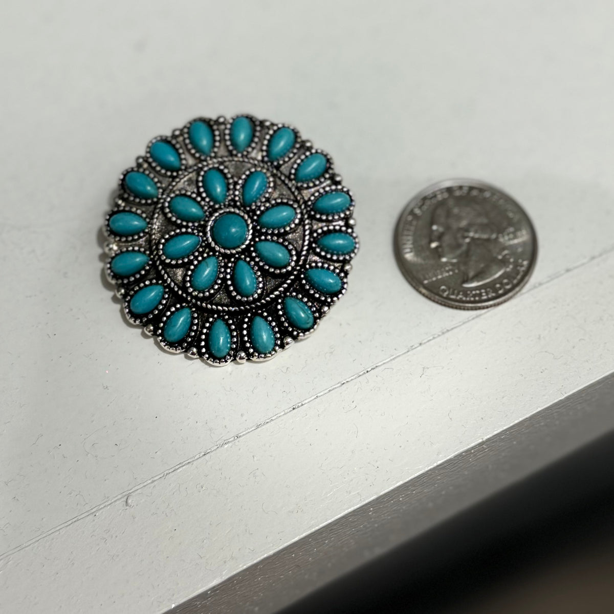 Turquoise Cluster Brooch Pin