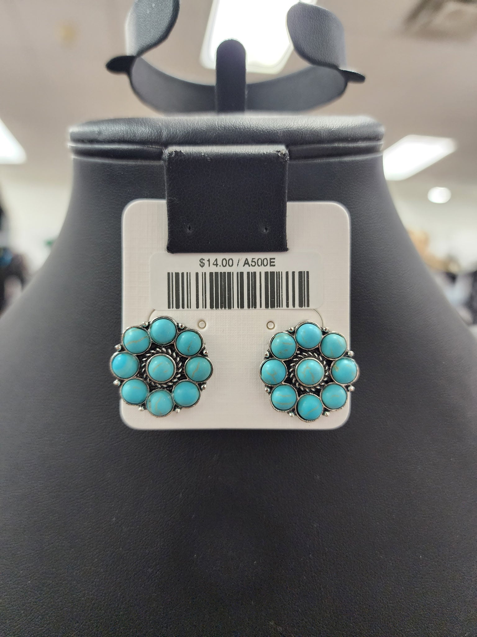 Turquoise Floral Cluster Post Earrings