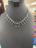 Turquoise Mini Pearl Squash Blossom Necklace