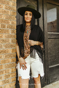 Jade Black Fringe Kimono