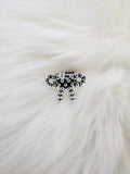 Silver Bead Ribbon Cuff Ring