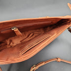 Salt & Pepper Leather Hand Tooled Crossbody Purse