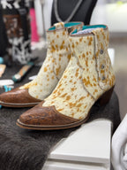 Concho Cowhide Booties Size 8