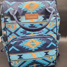 Load image into Gallery viewer, Wrangler Navy Southwestern Backpack
