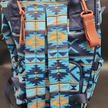 Load image into Gallery viewer, Wrangler Navy Southwestern Backpack
