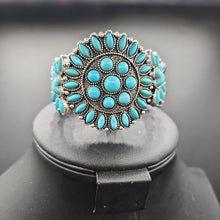 Load image into Gallery viewer, Turquoise Inspired Cluster Stretch Bracelet
