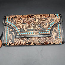 Load image into Gallery viewer, Tooled Leather Western  Wallet
