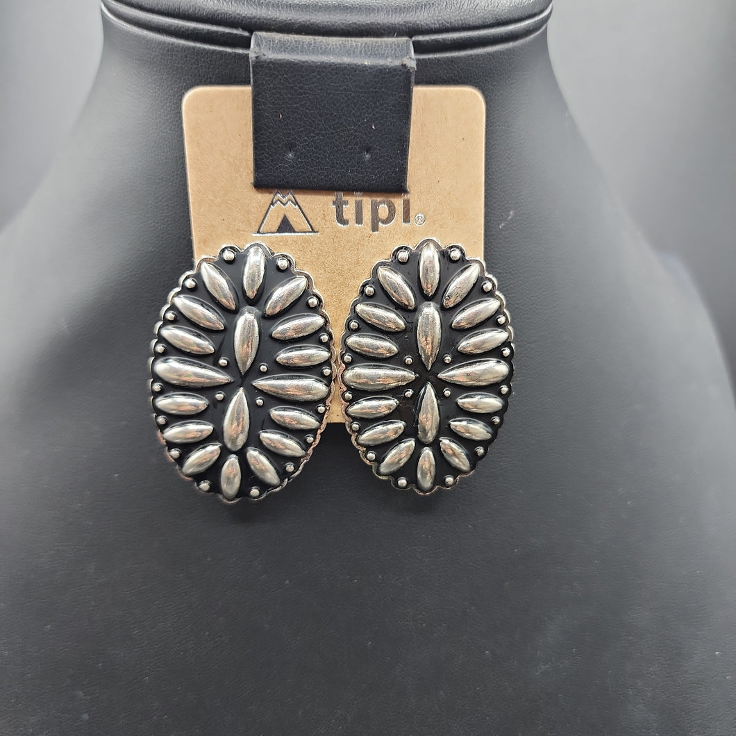 Stamped Cluster Concho Post Earrings