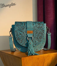 Load image into Gallery viewer, Wrangler Turquoise Embossed Saddle Crossbody
