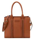 Wrangler Brown Leather Tote Crossbody Purse