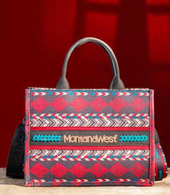 Load image into Gallery viewer, Montana West Burgundy Southwestern Tote Crossbody
