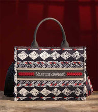 Load image into Gallery viewer, Montana West Black Southwestern Tote/Crossbody
