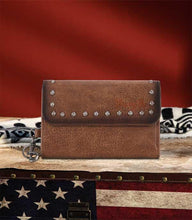 Load image into Gallery viewer, Wrangler Studded Wallet - Chocolate
