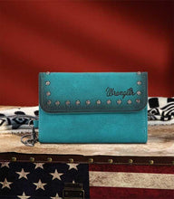 Load image into Gallery viewer, Wrangler Studded Wallet - Turquoise
