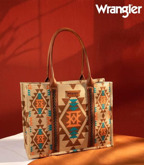 Wrangler Tan Southwestern Large Tote