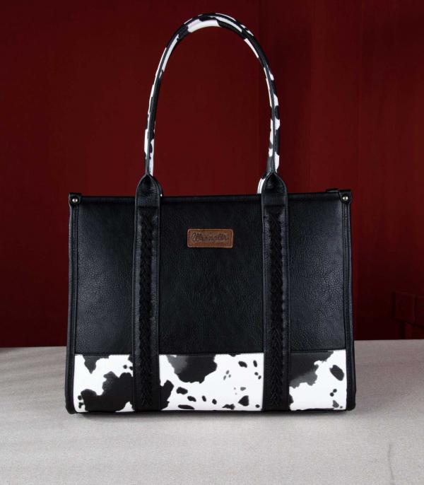 Wrangler Black Cow Print Tote