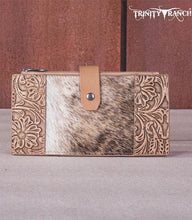 Load image into Gallery viewer, Trinity Ranch Tan Embossed Hair-On Wallet
